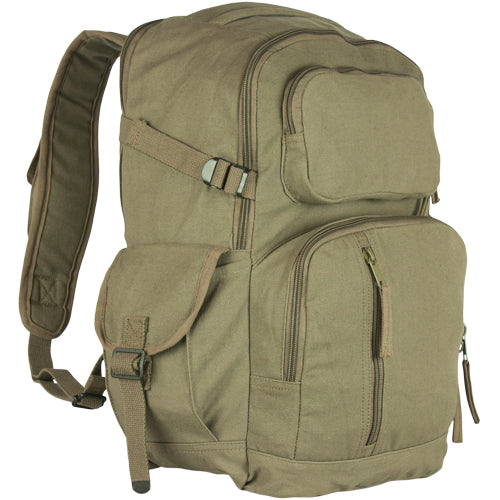 HEAVY DUTY 22 OZ BACKPACK FOR RUGGED USE FOR MEN, OLIVE