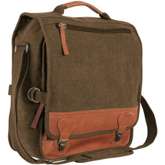 Heavy Duty Cotton Canvas 22 OZ, Classic Eurostyle Messenger Bag, Vintage Brown