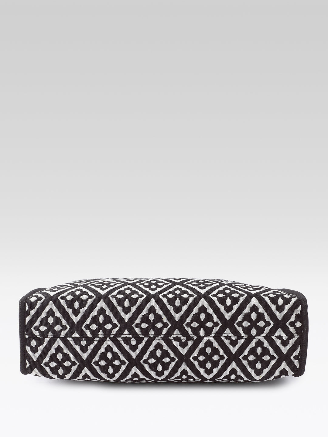 PRIMROSE Tote Bag, Black and White Geometric Diamond Pattern