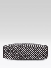 PRIMROSE Tote Bag, Black and White Geometric Diamond Pattern