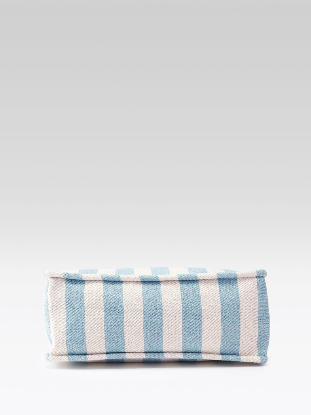 PRIMROSE Striped Canvas Tote Bag with Blue and Beige