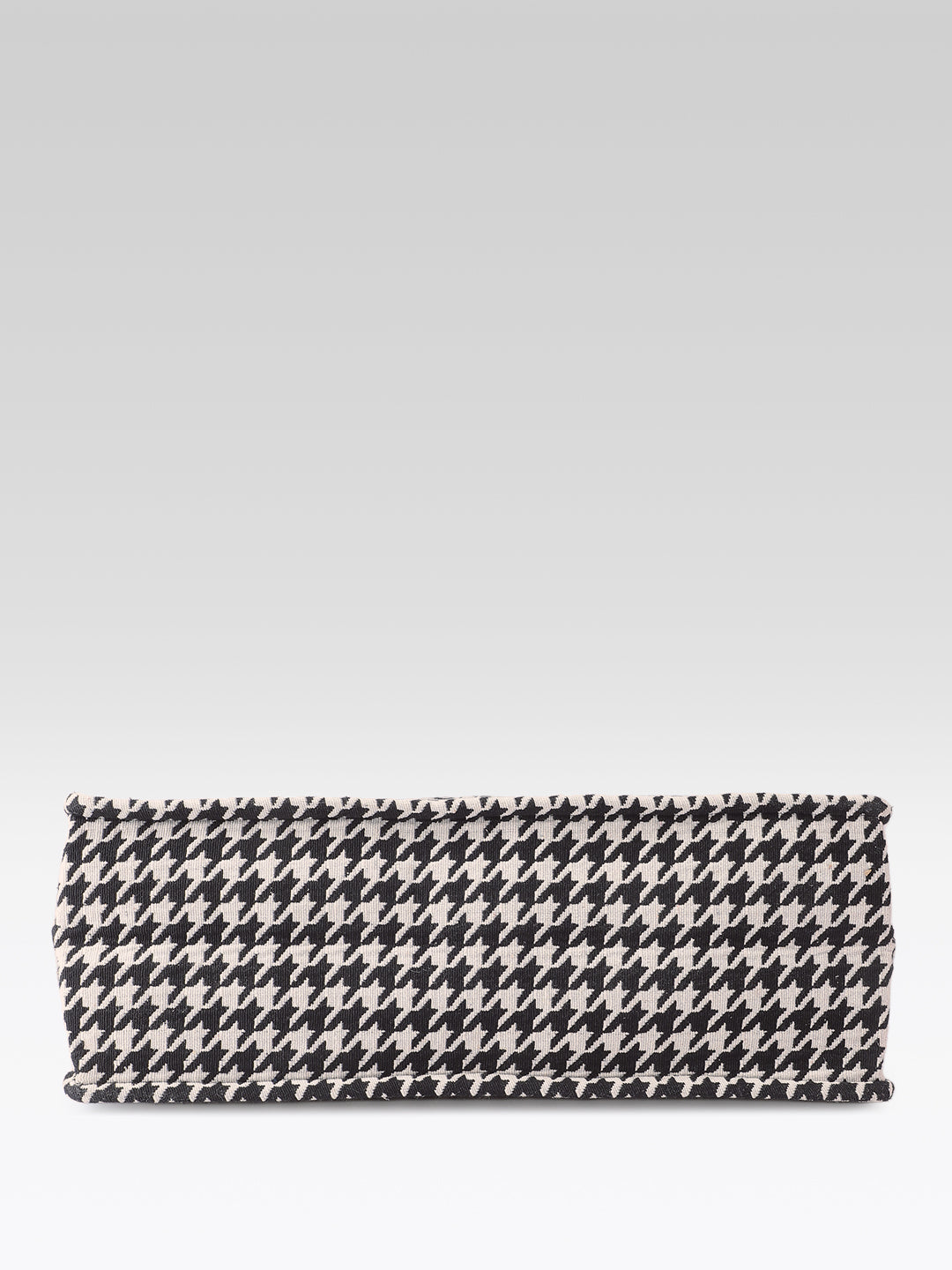 PRIMROSE Woven Tote Bag for Women, Black and Beige, Handbag
