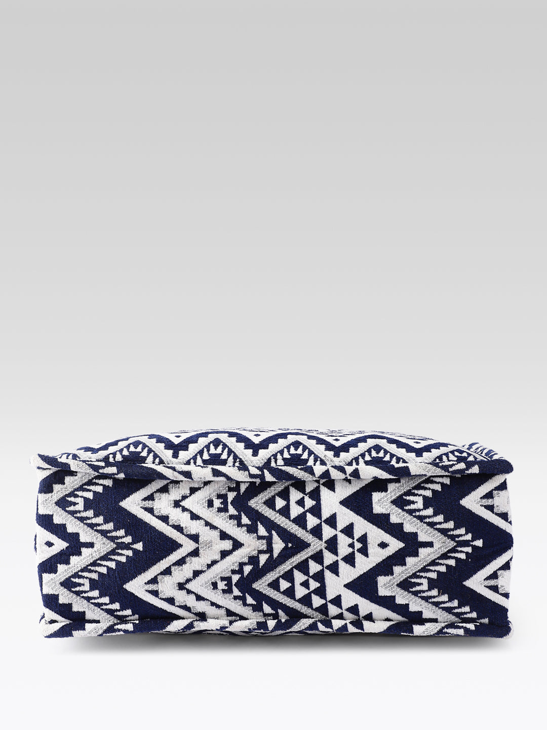 PRIMROSE Woven Tote Bag for Women, Navy Blue and Beige, Handbag