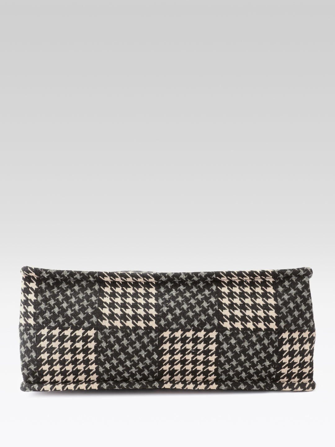 PRIMROSE Houndstooth Tote Bag, Black and Beige