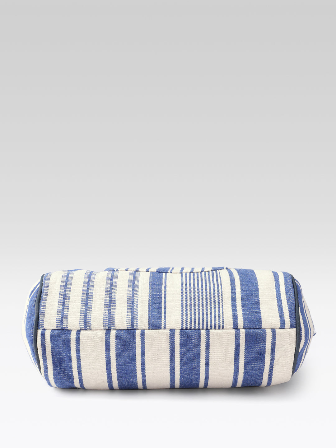 PRIMROSE Striped Tote Bag, Blue and Cream, Canvas Material, Patchwork Design, Shoulder Bag