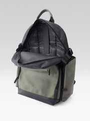 PRIMROSE Multi-Pocket Backpack, Olive Green and Black, Water-Resistant Nylon, Multiple Compartments, Travel and Daily Use