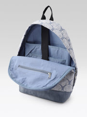 PRIMROSE Backpack with Shell Pattern, Blue and Grey