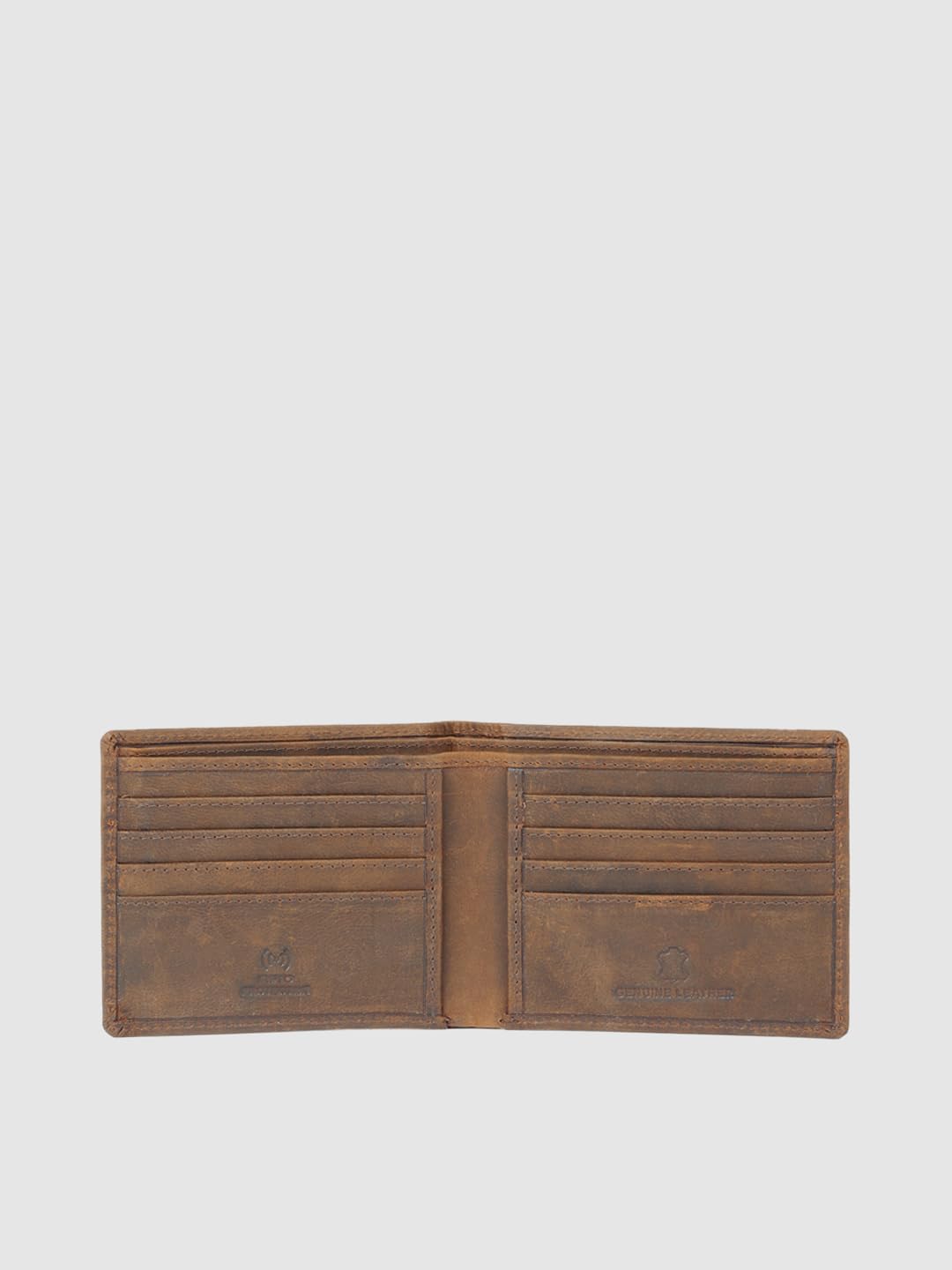 PRIMROSE Vintage Leather Long Wallet, Slim Bifold Design, Brown