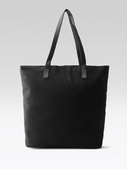 PRIMROSE Embroidered Floral Tote Bag with Tassel, Black Canvas with Blue and Coral Design, Large Shoulder Bag