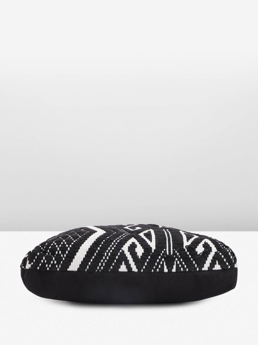PRIMROSE Geometric Pattern Tote Bag with Matching Pouch, Black and White Print, Double Shoulder Straps