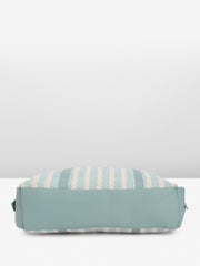 PRIMROSE Patterned Tote Bag for Women Teal and Beige Chevron Design