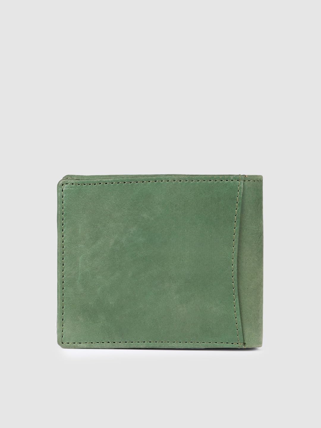 PRIMROSE Leather Bi-fold Wallet, Olive Green, Slim Design