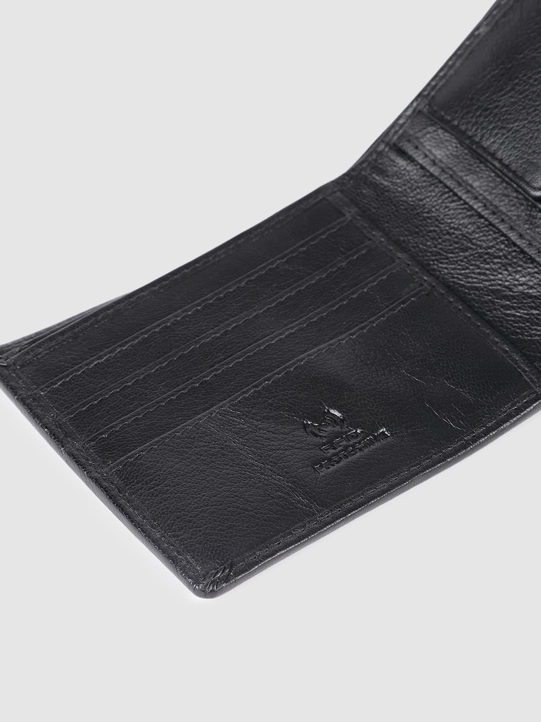 PRIMROSE Men's Leather Bi-fold Wallet, Classic Black, Slim Design