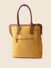 PRIMROSE Yellow & Green Ikat Printed Shoulder Bag with Tasselled