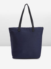 PRIMROSE Geometric Patterned Tote Bag for Women, Blue and White