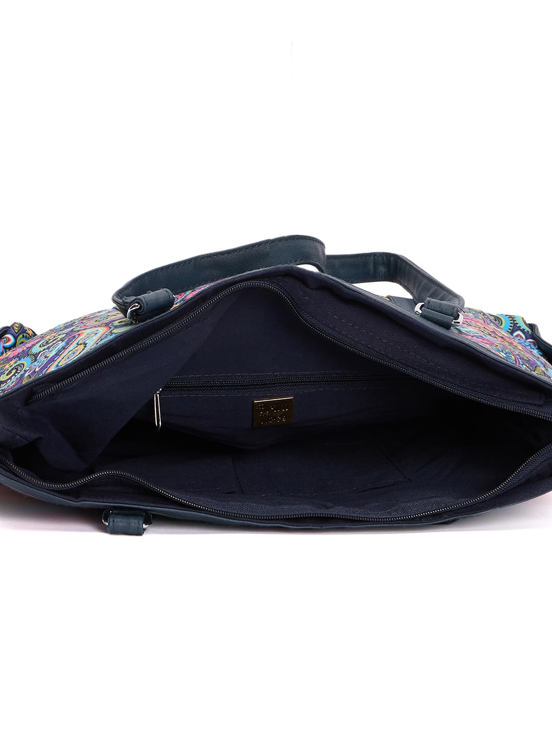 RIMROCK Paisley Print Tote Bag, Floral Pattern Shoulder Handbag with Black Trim, Multi-Colour
