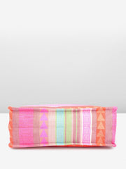PRIMROSE Multicoloured Striped Canvas Tote Bag for Women
