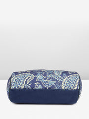 PRIMROSE Paisley Print Canvas Tote Bag with Tassel, Navy Blue and White Pattern, Large Shoulder Straps