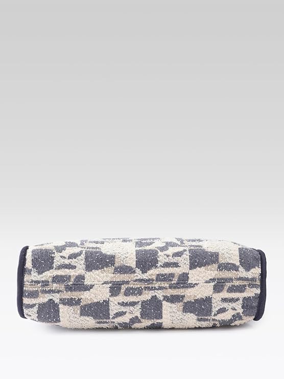 PRIMROSE Woven Tote Bag, Blue and Beige Floral Pattern