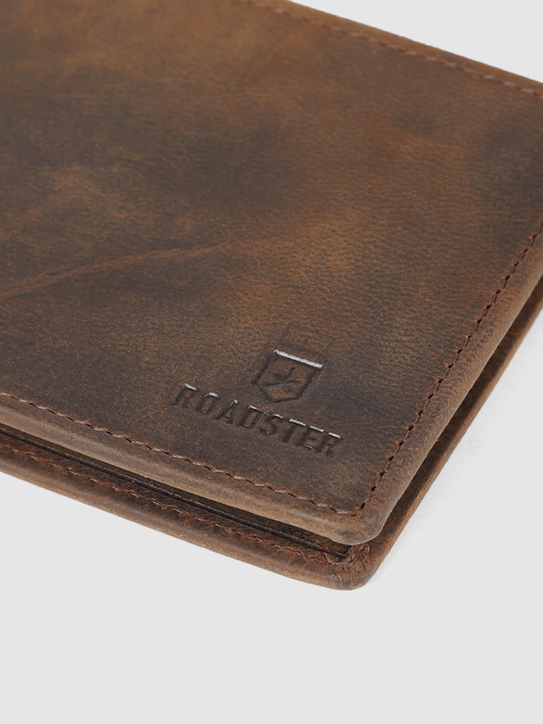 PRIMROSE Vintage Leather Long Wallet, Slim Bifold Design, Brown
