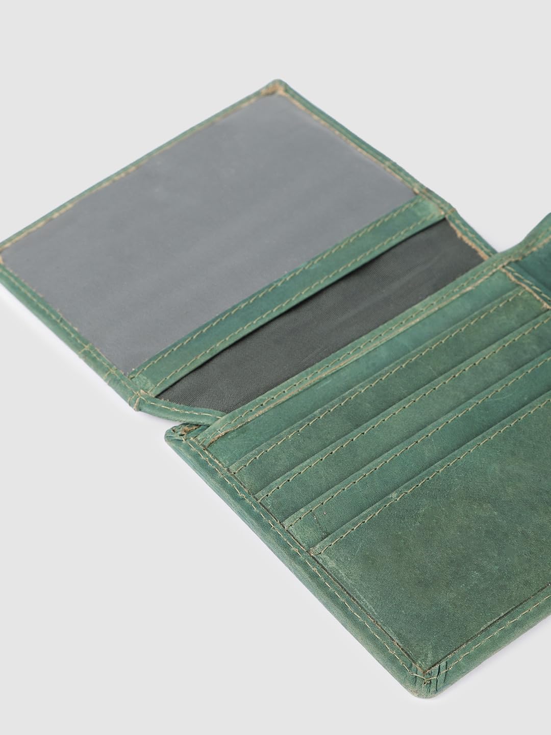 PRIMROSE Leather Slim Wallet, Minimalist Design, Sage Green