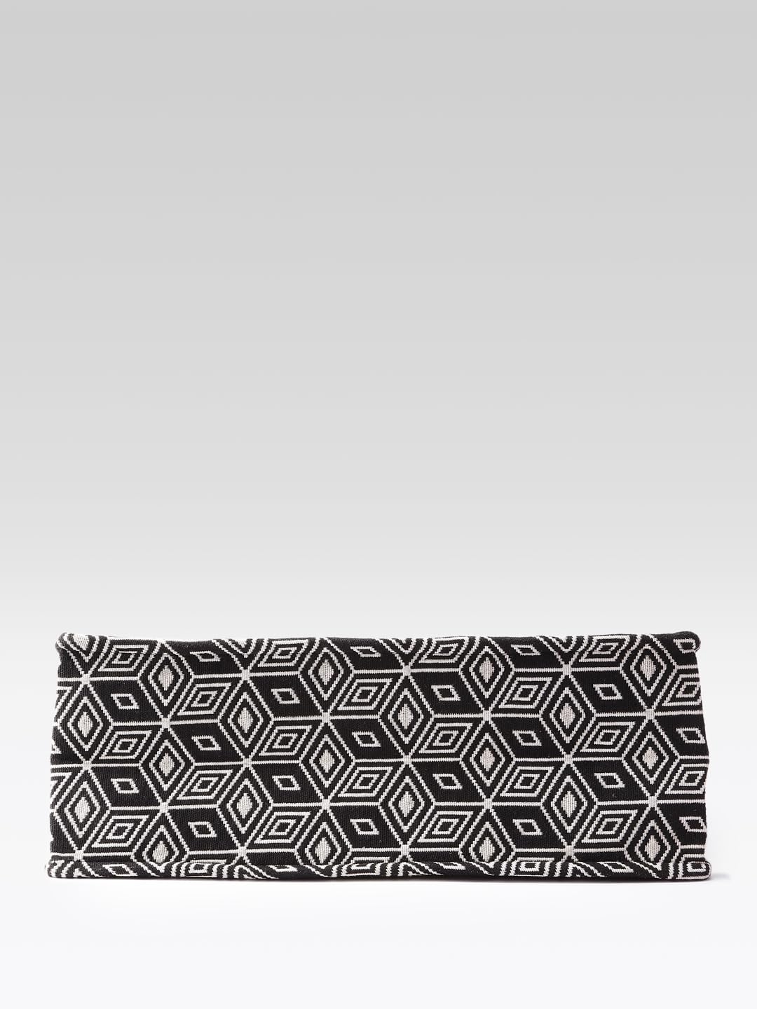 PRIMROSE Geometric Pattern Canvas Tote Bag, Black and White Design, Large Shoulder Handles