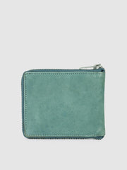 PRIMROSE Leather Zip Around Wallet, Compact Design, Sea Green