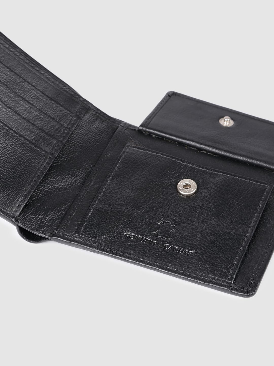 PRIMROSE Men's Leather Bi-fold Wallet, Classic Black, Slim Design