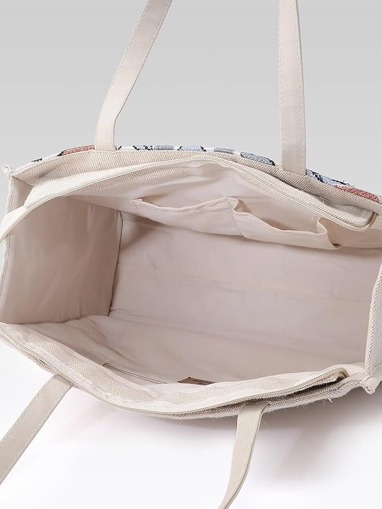 PRIMROSE Floral Tapestry Tote Bag, Woven Embroidered Design