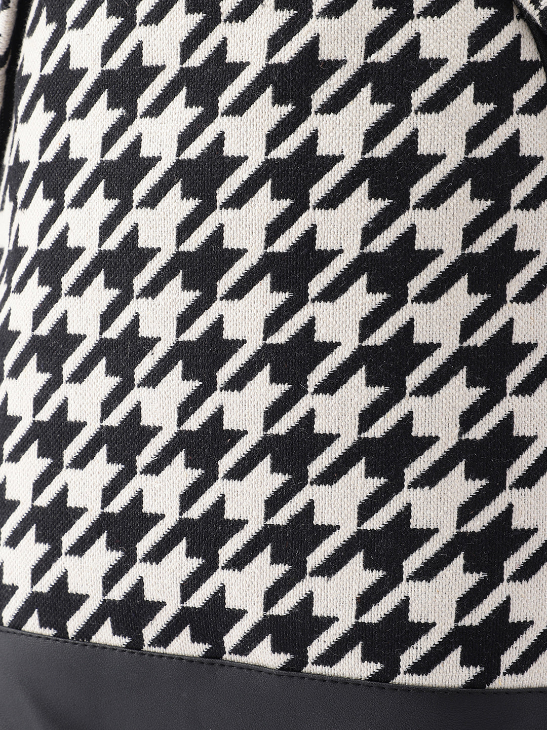 PRIMROSE Houndstooth Backpack, Black and White Pattern