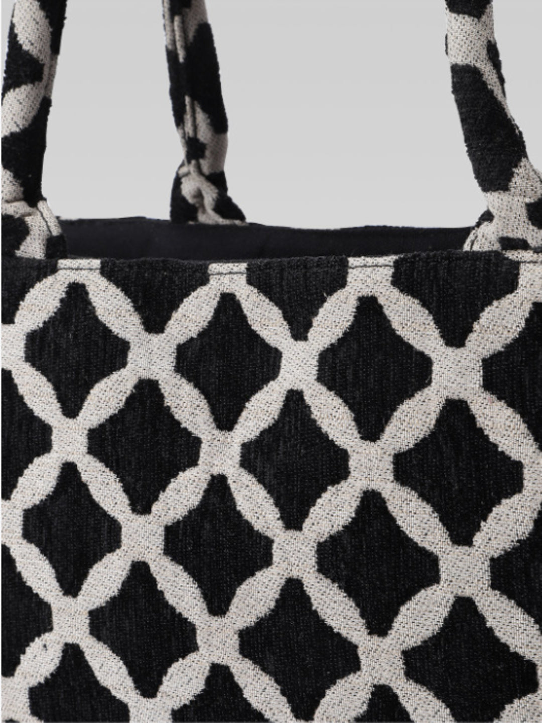 PRIMROSE Black and White Geometric Print Tote Bag, Modern Style