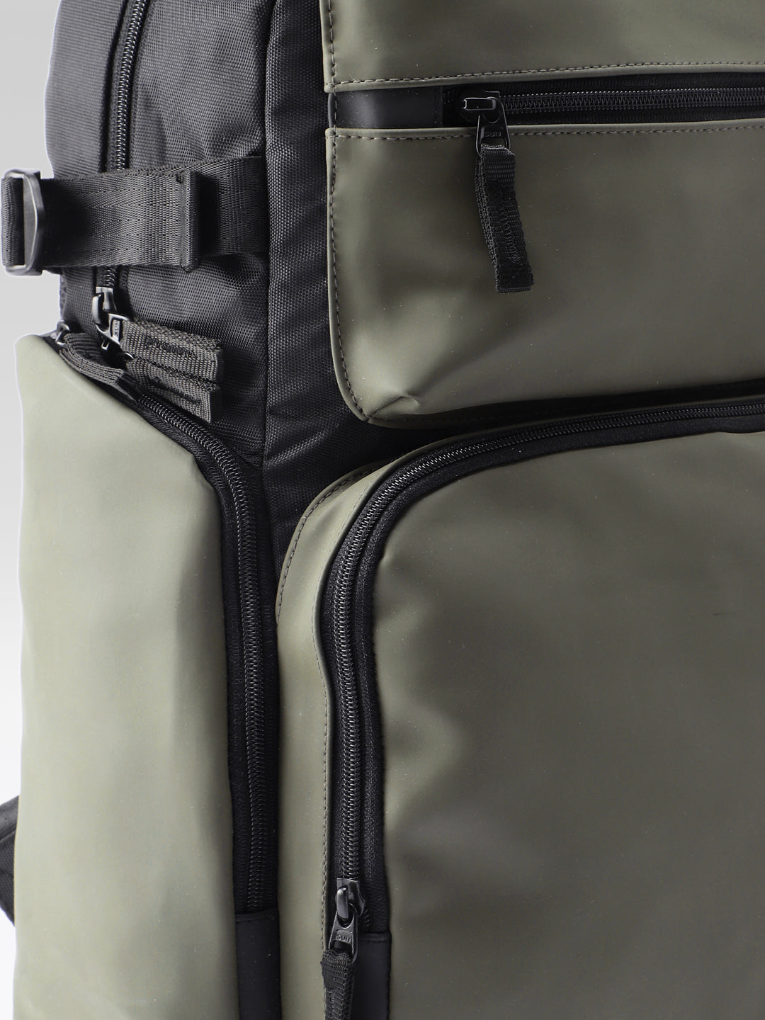 PRIMROSE Multi-Pocket Backpack, Olive Green and Black, Water-Resistant Nylon, Multiple Compartments, Travel and Daily Use