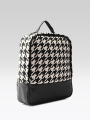 PRIMROSE Backpack Bag, Houndstooth Pattern Jacquard, Black and White.