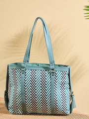 PRIMROSE Green Geometric Printed Shoulder Bag