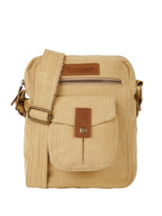 PRIMROSE Roadster Canvas Messenger Bag, Khaki, Crossbody Strap with Polyurethane Trim