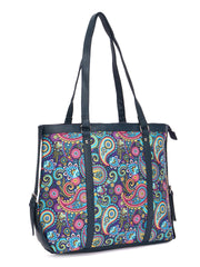 RIMROCK Paisley Print Tote Bag, Floral Pattern Shoulder Handbag with Black Trim, Multi-Colour