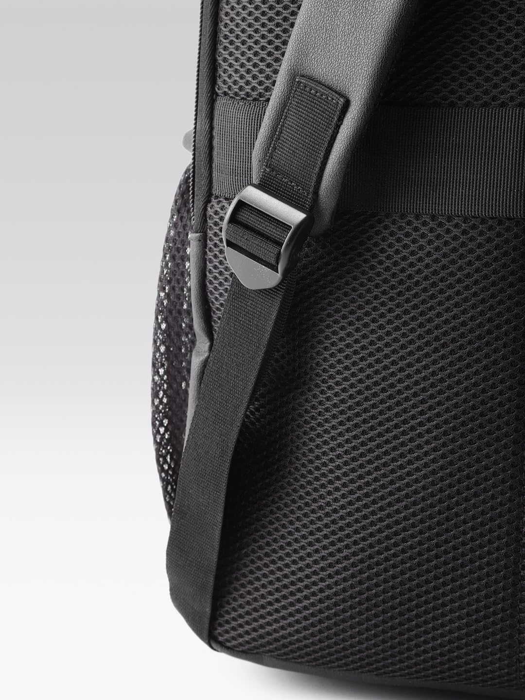 PRIMROSE Floral Pattern Backpack with Multiple Compartments, Black and White Design
