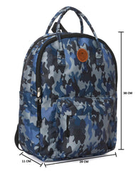 RIMROCK Camouflage Backpack, Blue Digital Pattern, Casual Daypack with Front Pocket