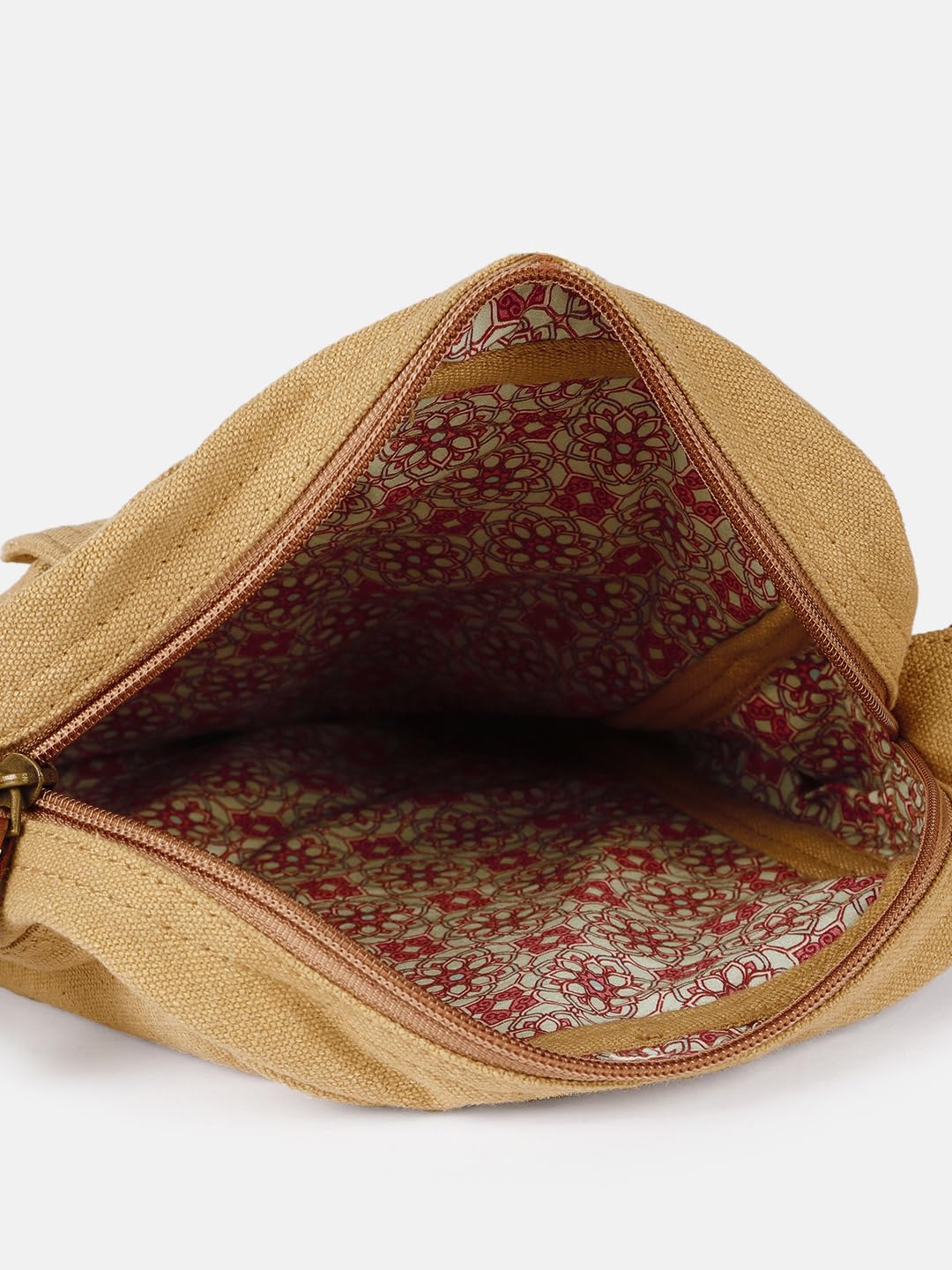 PRIMROSE Roadster Canvas Messenger Bag, Khaki, Crossbody Strap with Polyurethane Trim