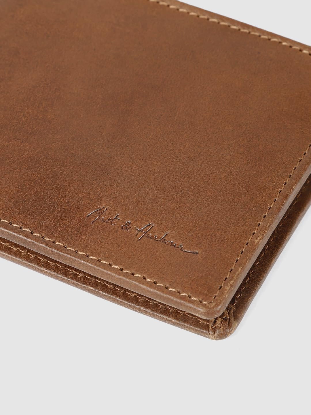 PRIMROSE Men's Classic Bifold Leather Wallet, Tan Brown, Slim Design