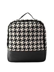 PRIMROSE Backpack Bag, Houndstooth Pattern Jacquard, Black and White.