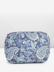 PRIMROSE Paisley Print Tote Bag with Tassel, Navy Blue and Light Blue Pattern, Long Shoulder Straps