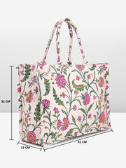 PRIMROSE Floral Print Canvas Tote Bag for Women, Multicolour
