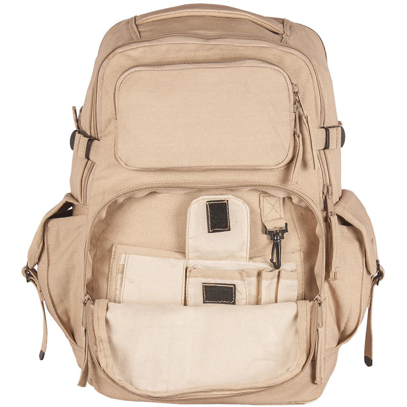 HEAVY DUTY 22 OZ BACKPACK FOR RUGGED USE FOR MEN, BEIGE