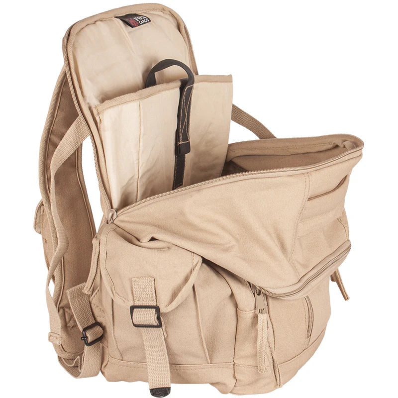 HEAVY DUTY 22 OZ BACKPACK FOR RUGGED USE FOR MEN, BEIGE